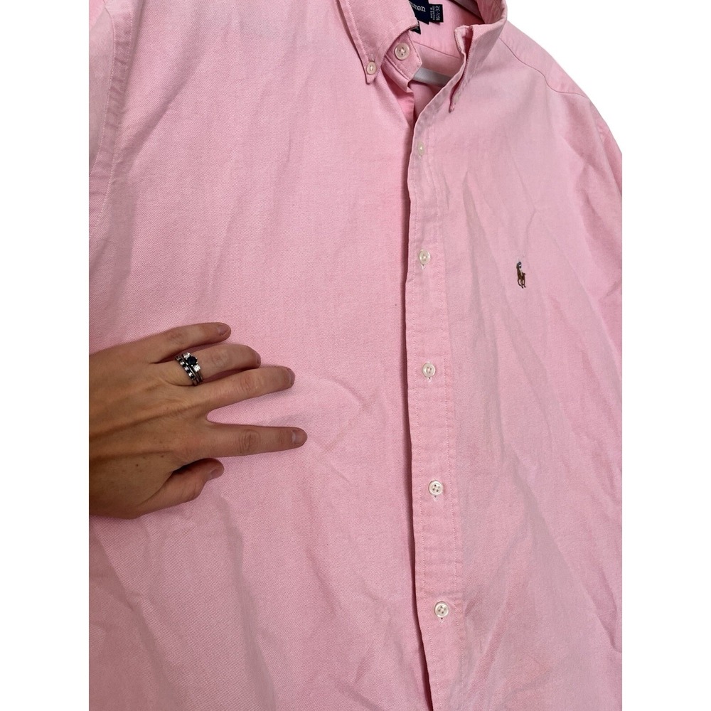 Ralph Lauren Yarmouth Oxford Dress Shirt White 100% Cotton Sizes 16 1/2-32 Pink - Picture 4 of 7